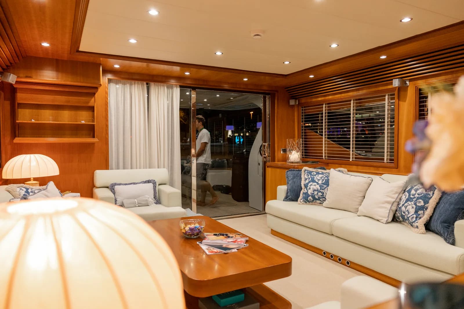 The ESSOESS luxury boat anchored in a turquoise cove near Palma de Mallorca